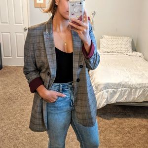 Express Brown Plaid Blazer